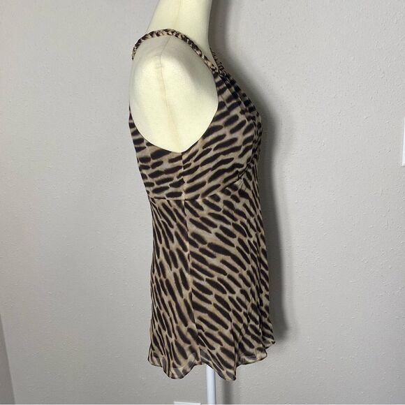 Michael By Michael Kors 100% Silk Animal Print Blouse Women's Size 10 - Picture 2 of 15
